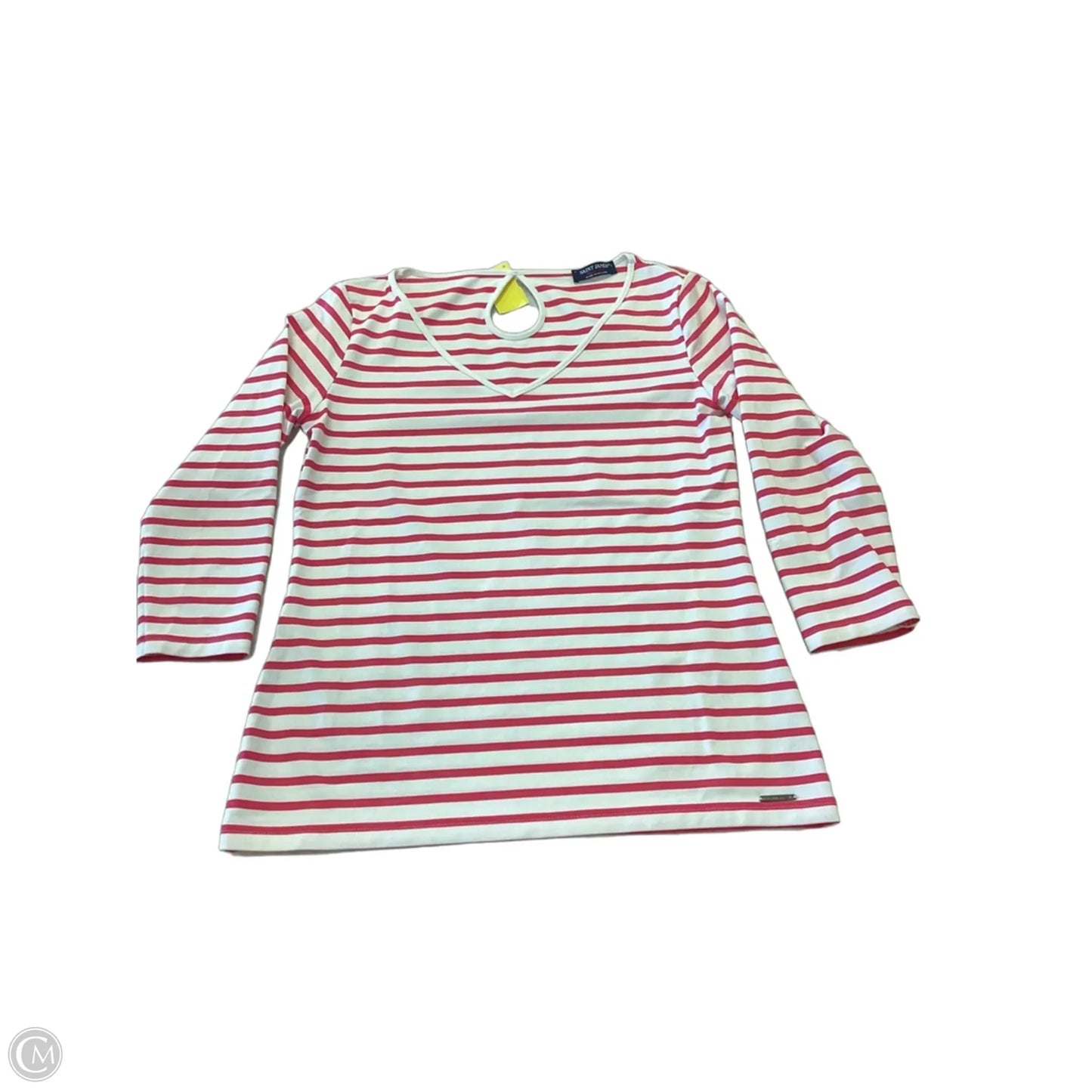Top 3/4 Sleeve By Clothes Mentor In Pink & White, Size: S
