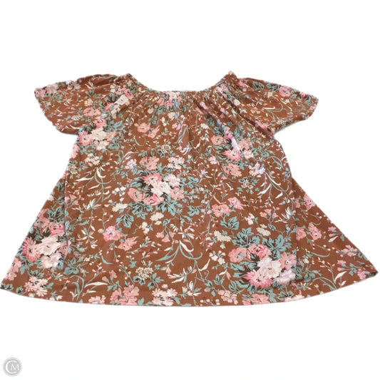 Top Short Sleeve By Loft In Floral Print, Size: Xs
