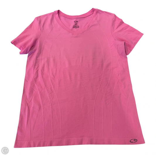 Athletic Top Short Sleeve By Champion In Pink, Size: Xl