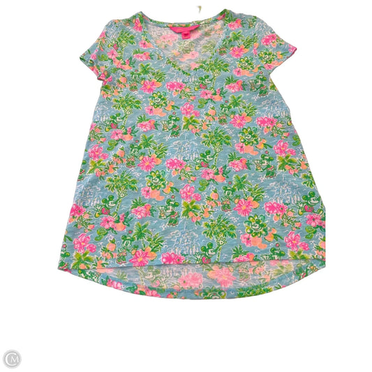 Top Short Sleeve Designer By Lilly Pulitzer In Floral Print, Size: Xs
