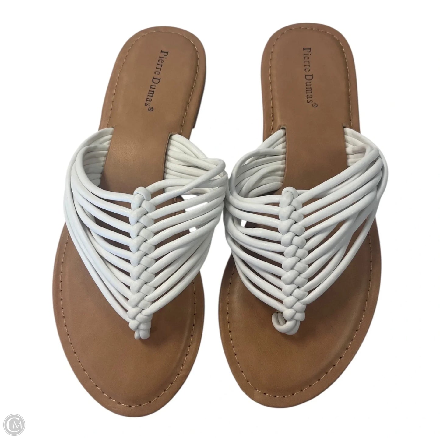 Sandals Flip Flops By Pierre Dumas In White, Size: 6.5