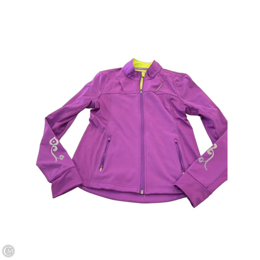 Athletic Jacket By Athleta In Green & Purple, Size: M
