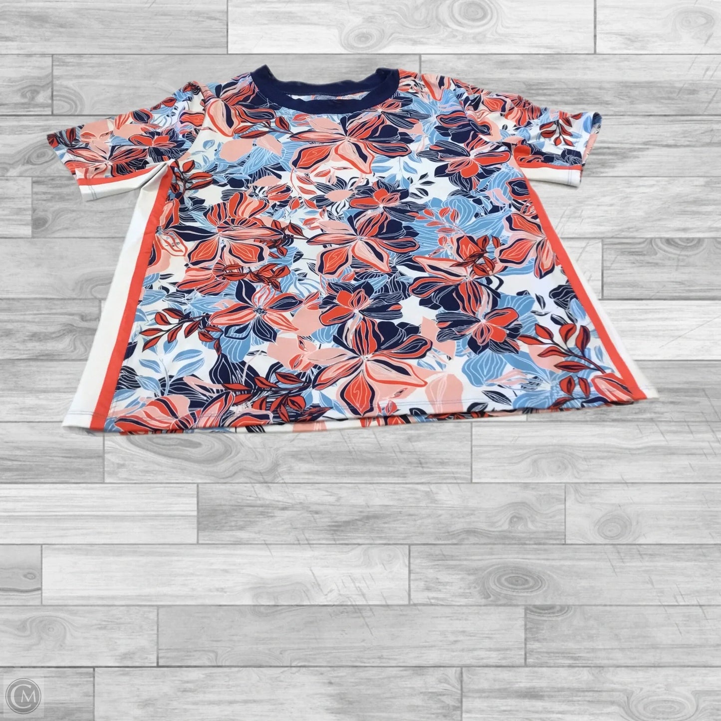 Athletic Top Short Sleeve By Tail In Blue & Orange, Size: M