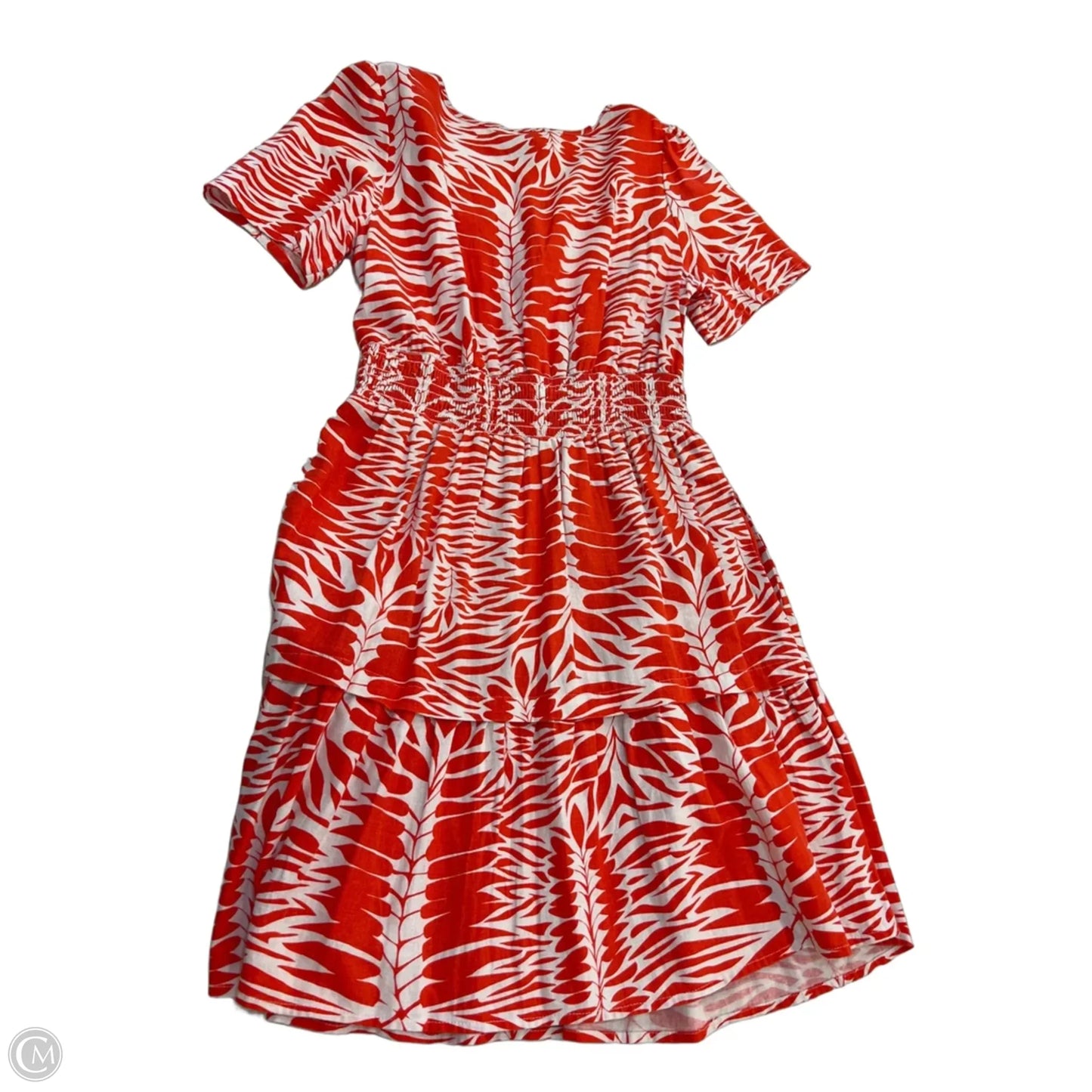 Dress Casual Short By Nicole By Nicole Miller In Orange & White, Size: S