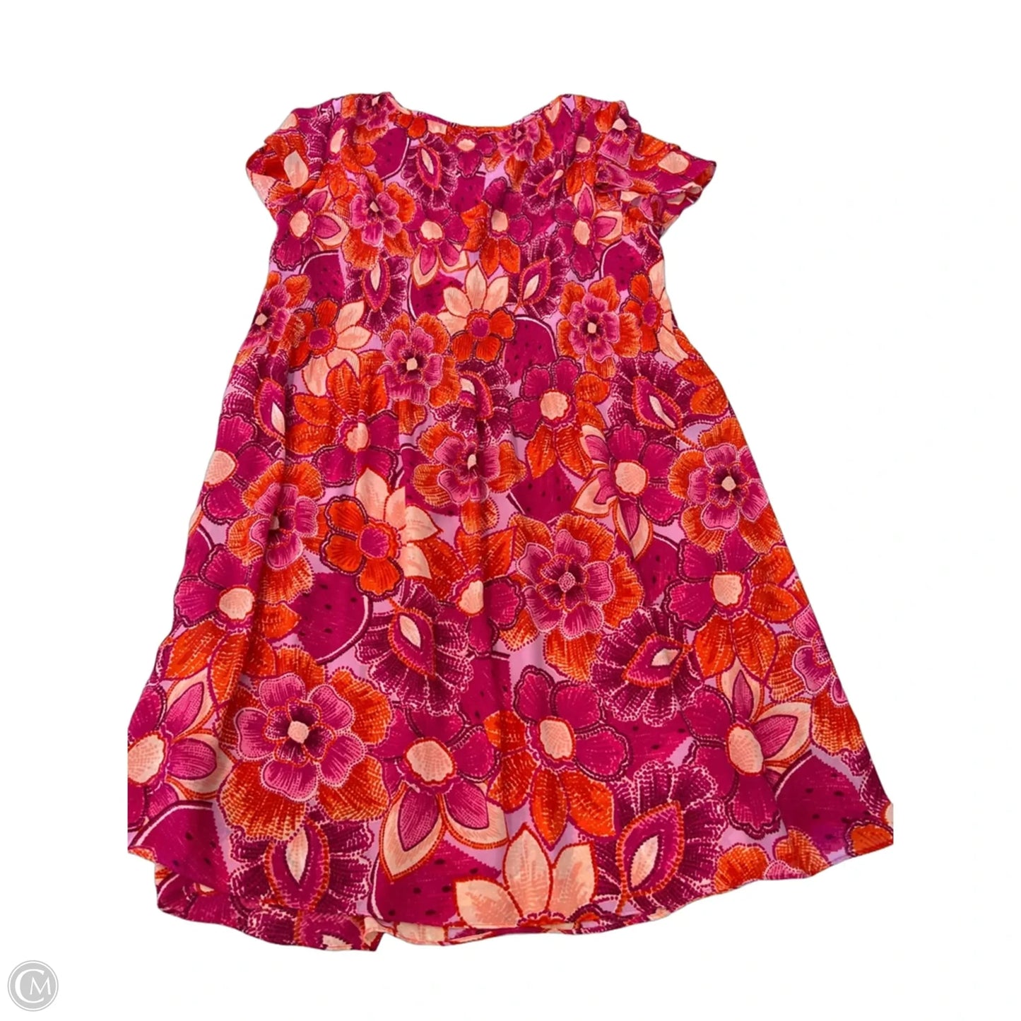 Dress Casual Midi By Clothes Mentor In Blue & Pink, Size: L