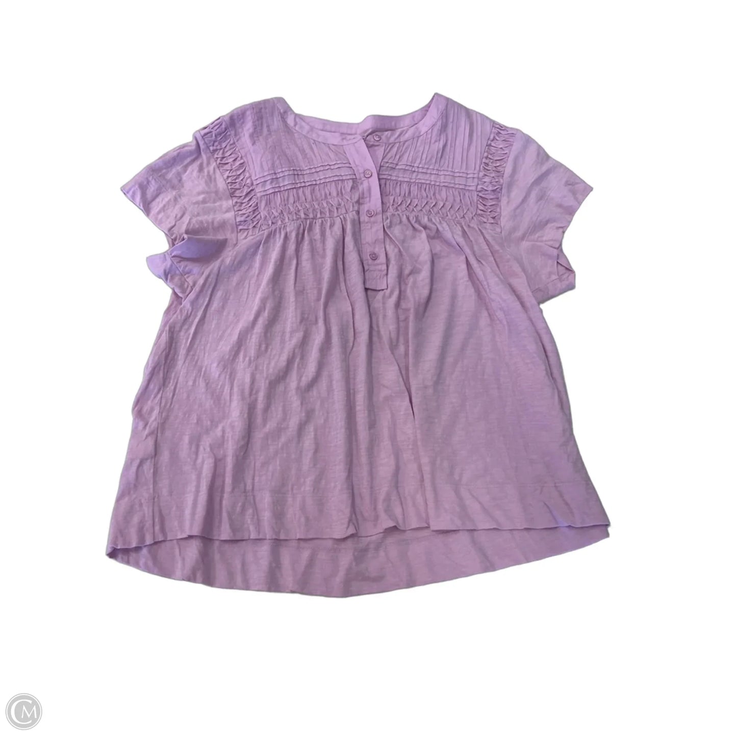 Top Short Sleeve By Loft In Purple, Size: L