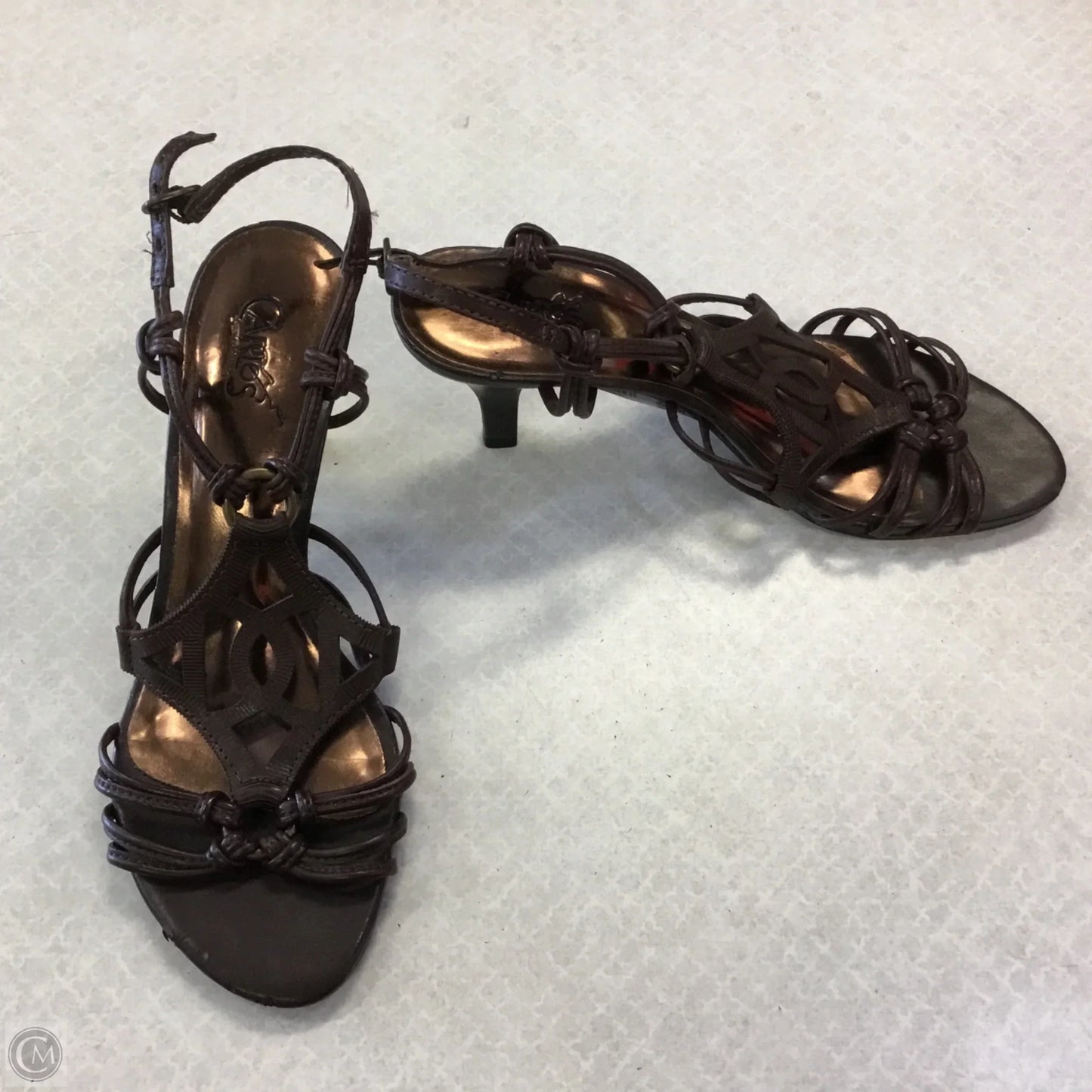 Sandals Heels Stiletto By Carlos By Carlos Santana In Brown, Size: 6