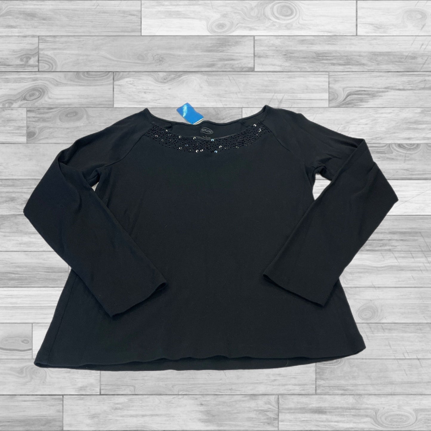 Top Long Sleeve By Talbots In Black, Size: L