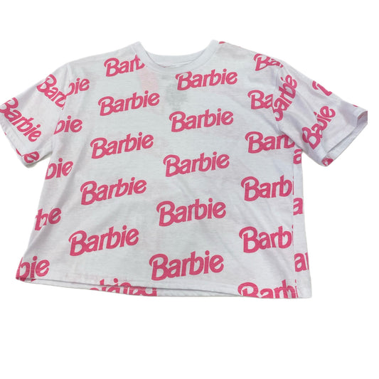 Top Short Sleeve Basic By Clothes Mentor In White Pink, Size: L