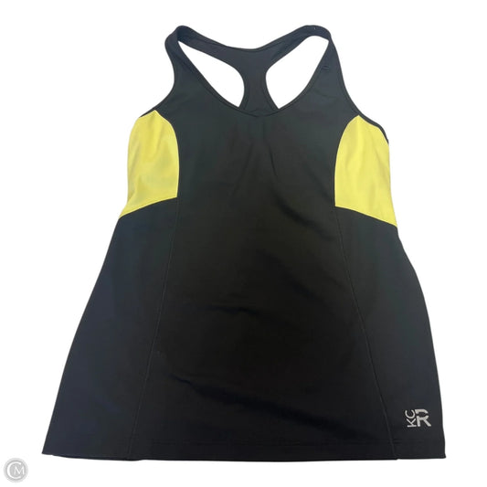 Athletic Tank Top By Kenneth Cole In Black & Yellow, Size: L