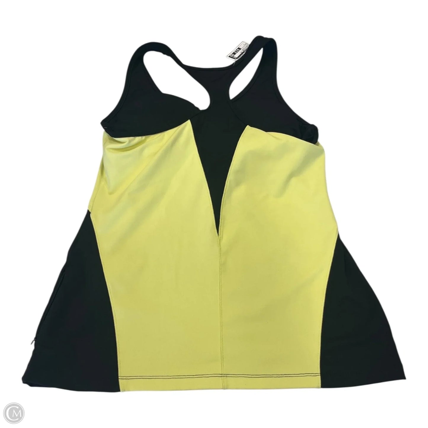 Athletic Tank Top By Kenneth Cole In Black & Yellow, Size: L