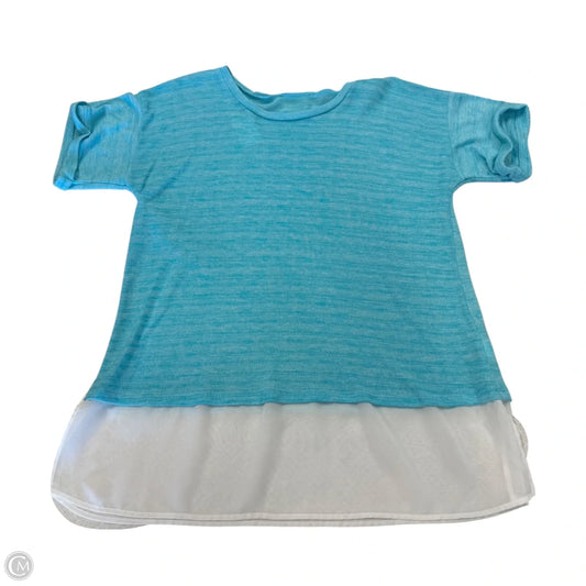 Top Short Sleeve By Liz Claiborne In Blue, Size: Petite L