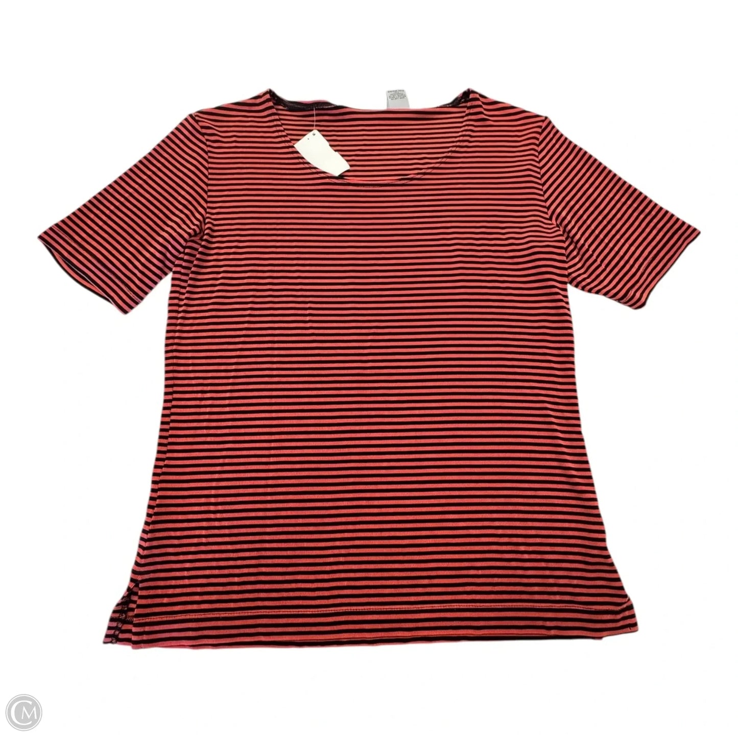 Top Short Sleeve By Chicos In Striped Pattern, Size: 0