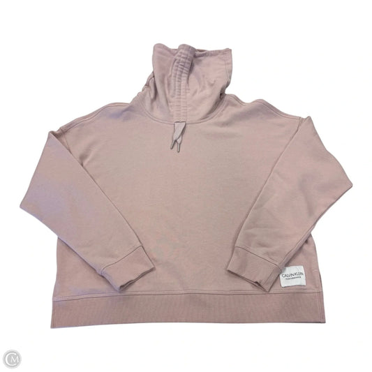 Sweatshirt Hoodie By Calvin Klein In Pink, Size: S
