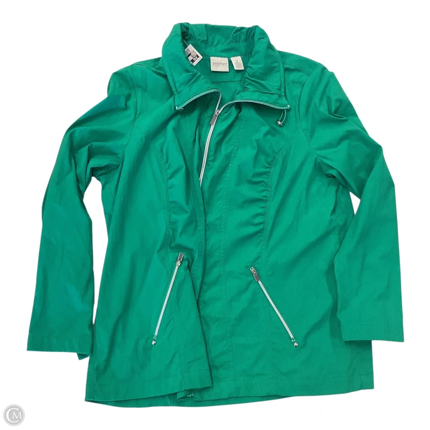 Jacket Other By Chicos In Green, Size: 2(L))