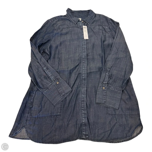 Top Long Sleeve By Chicos In Blue Denim, Size: 2 (L)