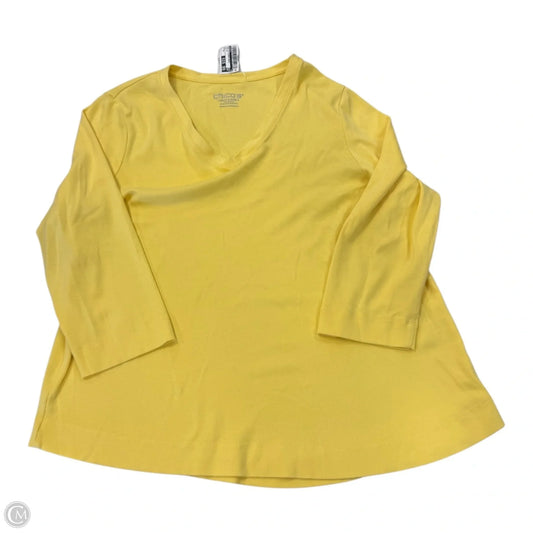 Top 3/4 Sleeve Basic By Chicos In Yellow, Size: Xl