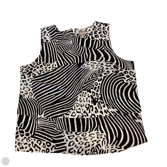 Top Sleeveless By Chicos In Black & White, Size: Xl