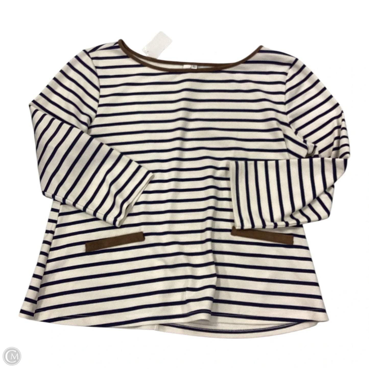 Top 3/4 Sleeve By Jules & Leopold In Striped Pattern, Size: Xl