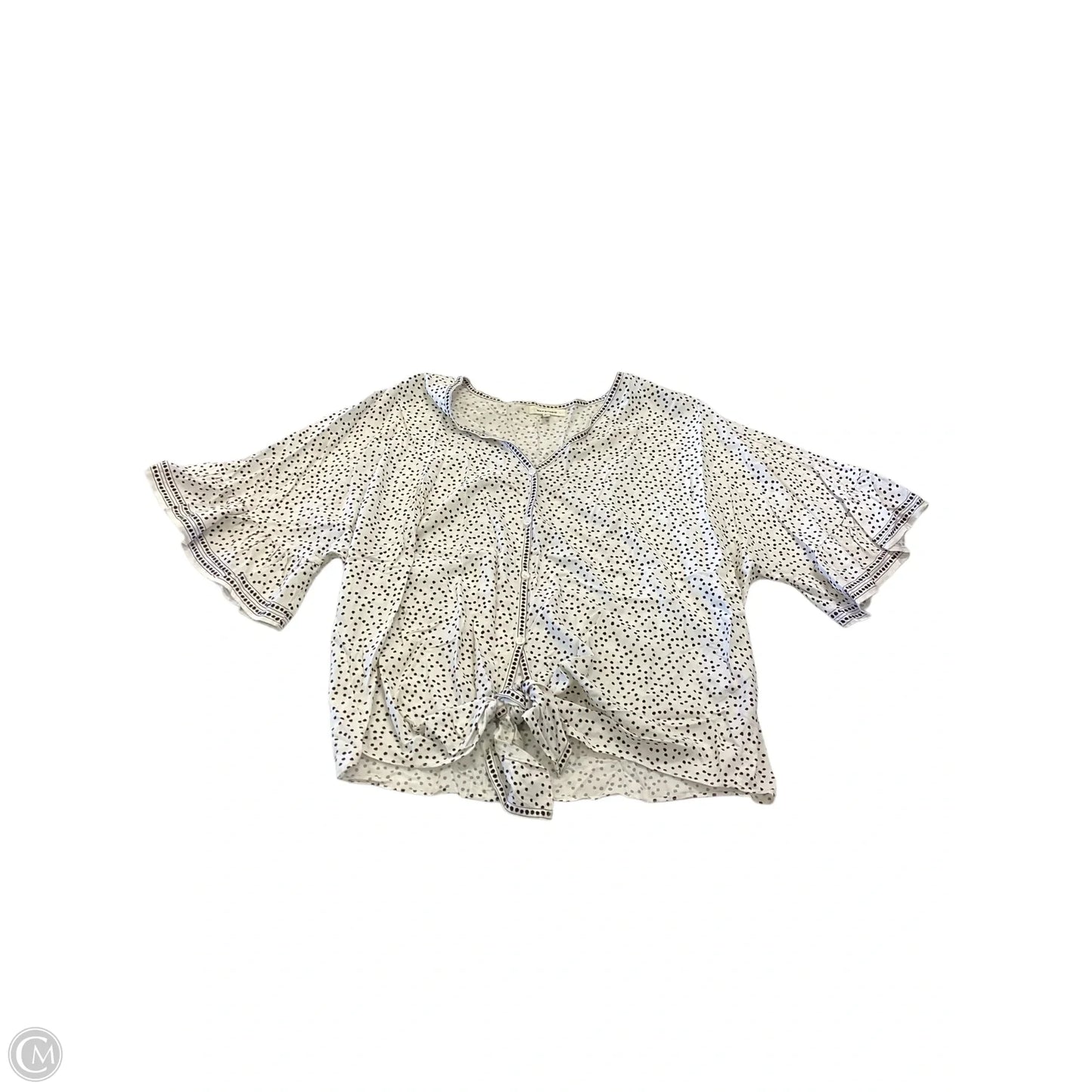 Top Short Sleeve By Max Studio In Polkadot Pattern, Size: L