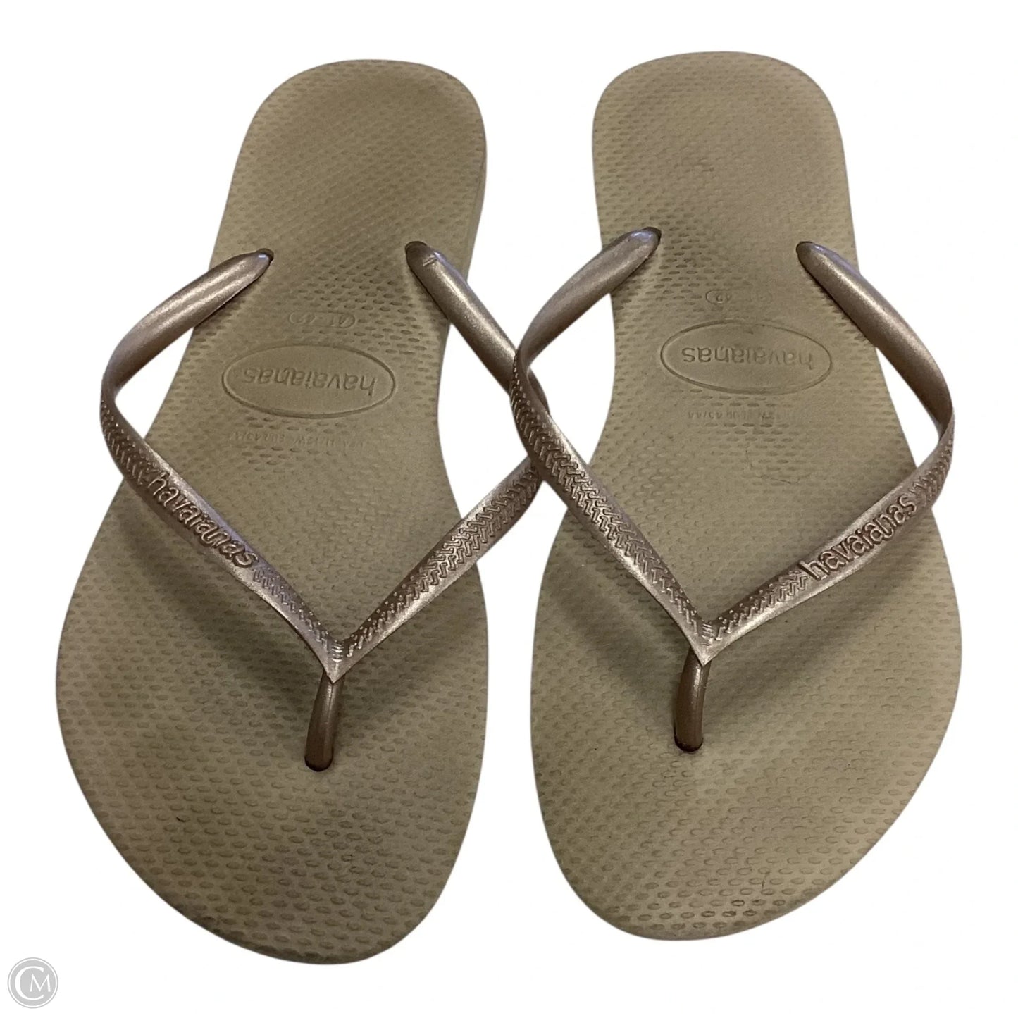 Sandals Flip Flops By Havaianas In Gold, Size: 10