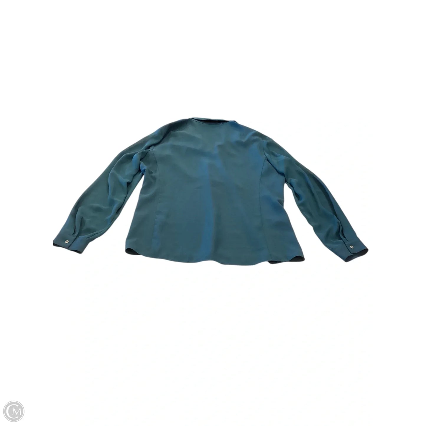 Top Long Sleeve By Tahari By Arthur Levine In Teal, Size: Xl