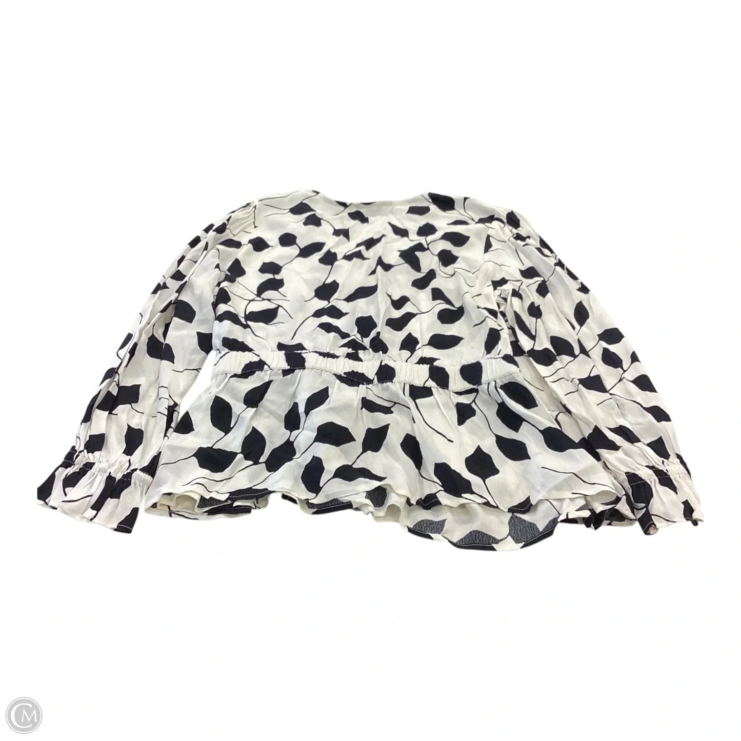 Top Long Sleeve By Talbots In Black & White, Size: Xlp