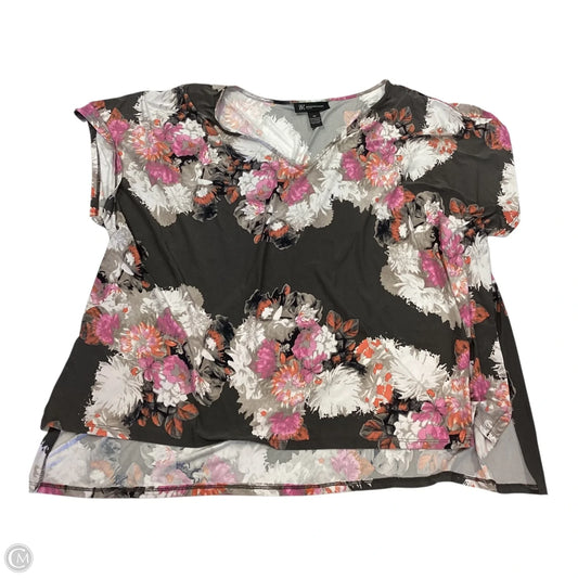 Top Short Sleeve By Inc In Floral Print, Size: 3x