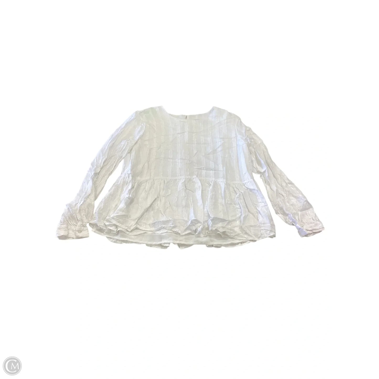 Top Long Sleeve By Loft In White, Size: S