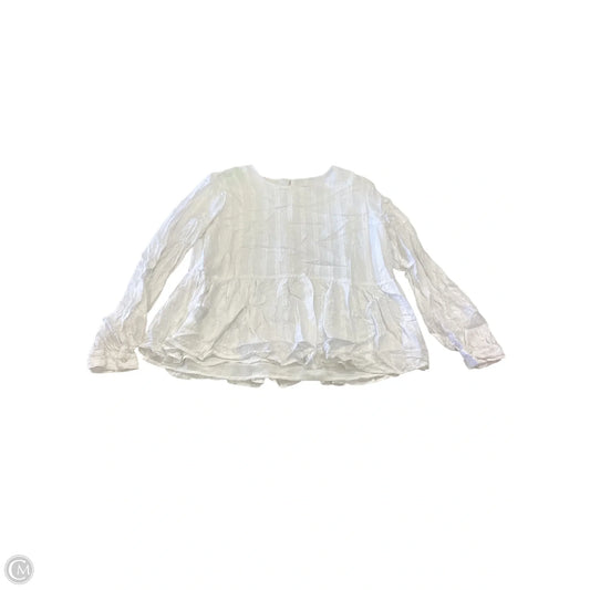 Top Long Sleeve By Loft In White, Size: S