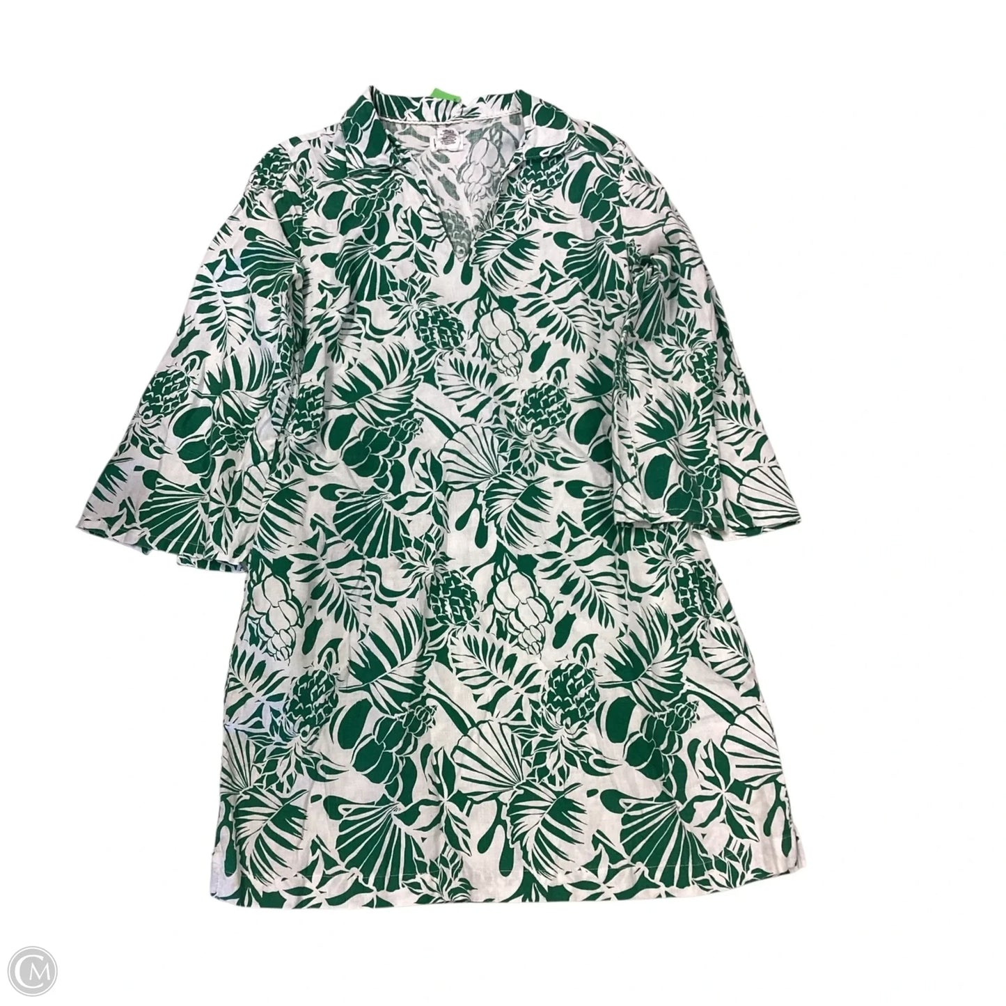 Dress Casual Short By Nicole Miller In Green & White, Size: 4