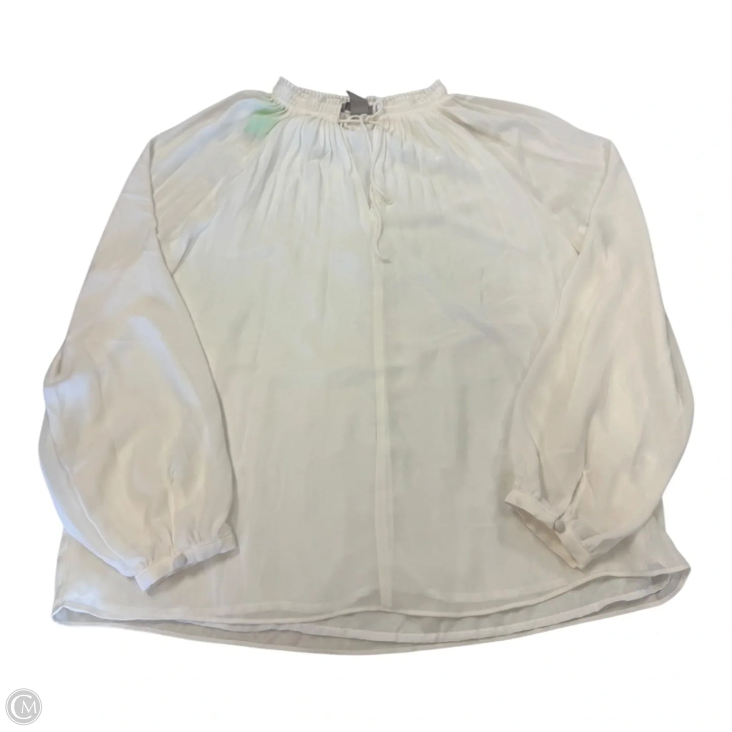 Top Long Sleeve By H&m In White, Size: S