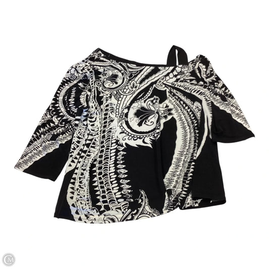 Top 3/4 Sleeve By Cmc In Black & White, Size: Xl