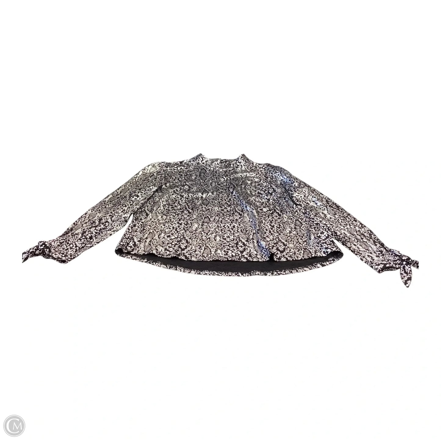 Top Long Sleeve By Michael By Michael Kors In Black & Silver, Size: Xl