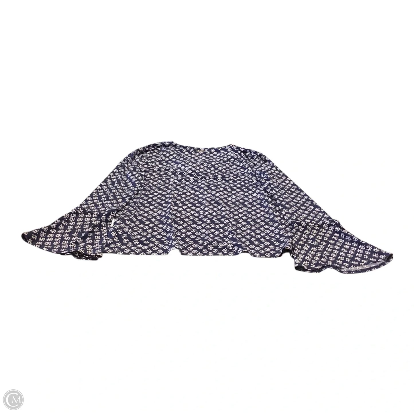 Top Long Sleeve By Michael By Michael Kors In Blue & White, Size: Xl