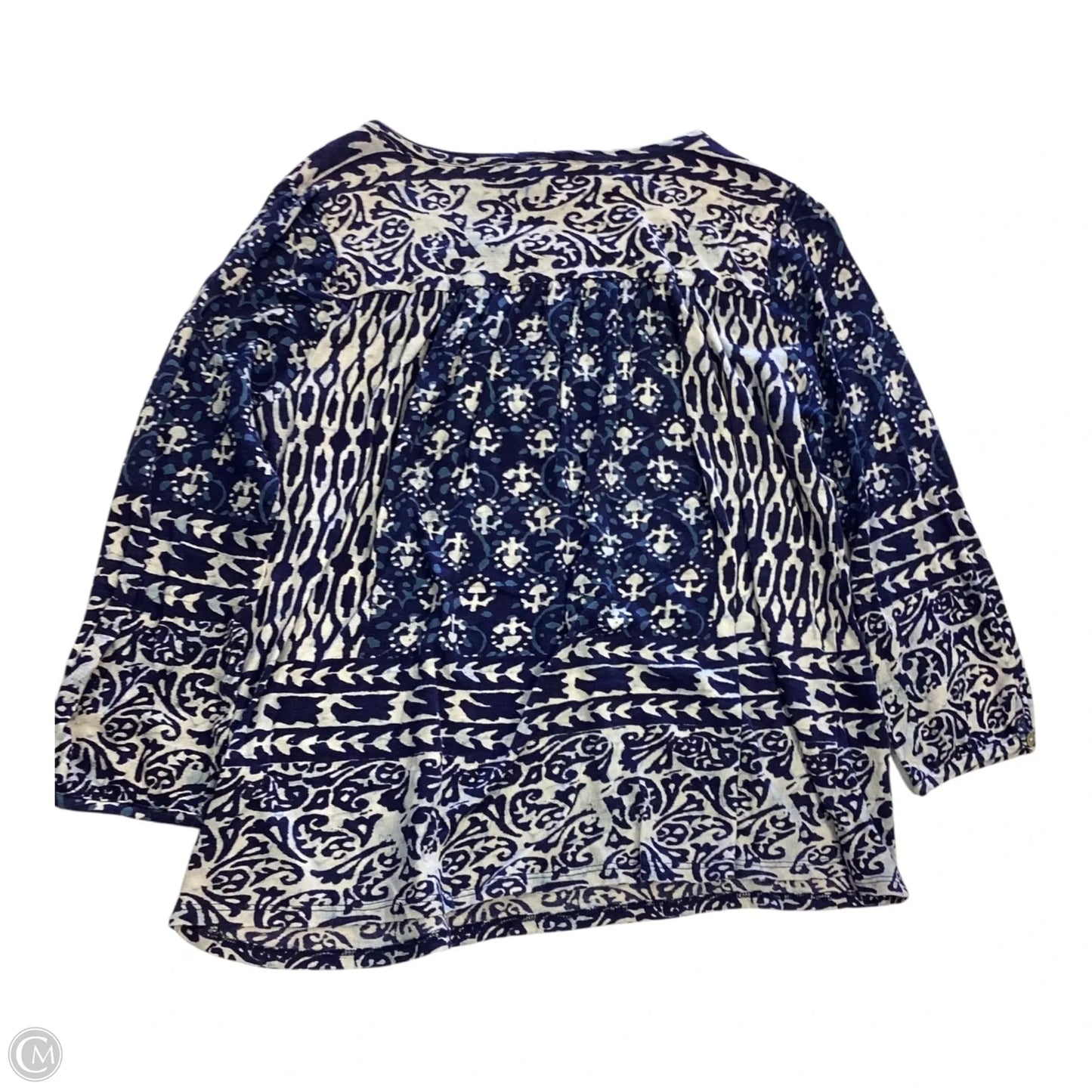 Top 3/4 Sleeve By Lucky Brand In Blue, Size: M