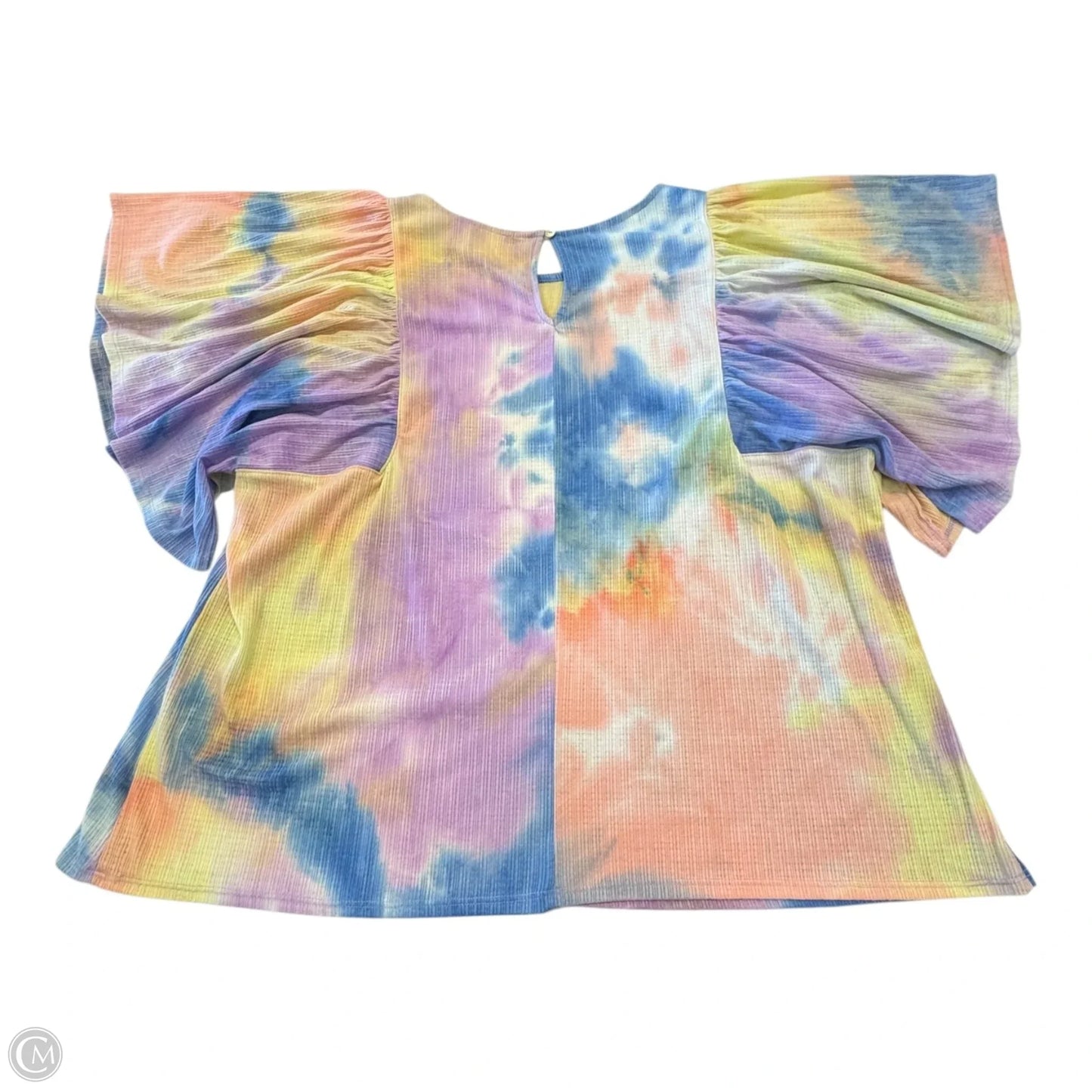 Top Short Sleeve By Ava James In Tie Dye Print, Size: 2x