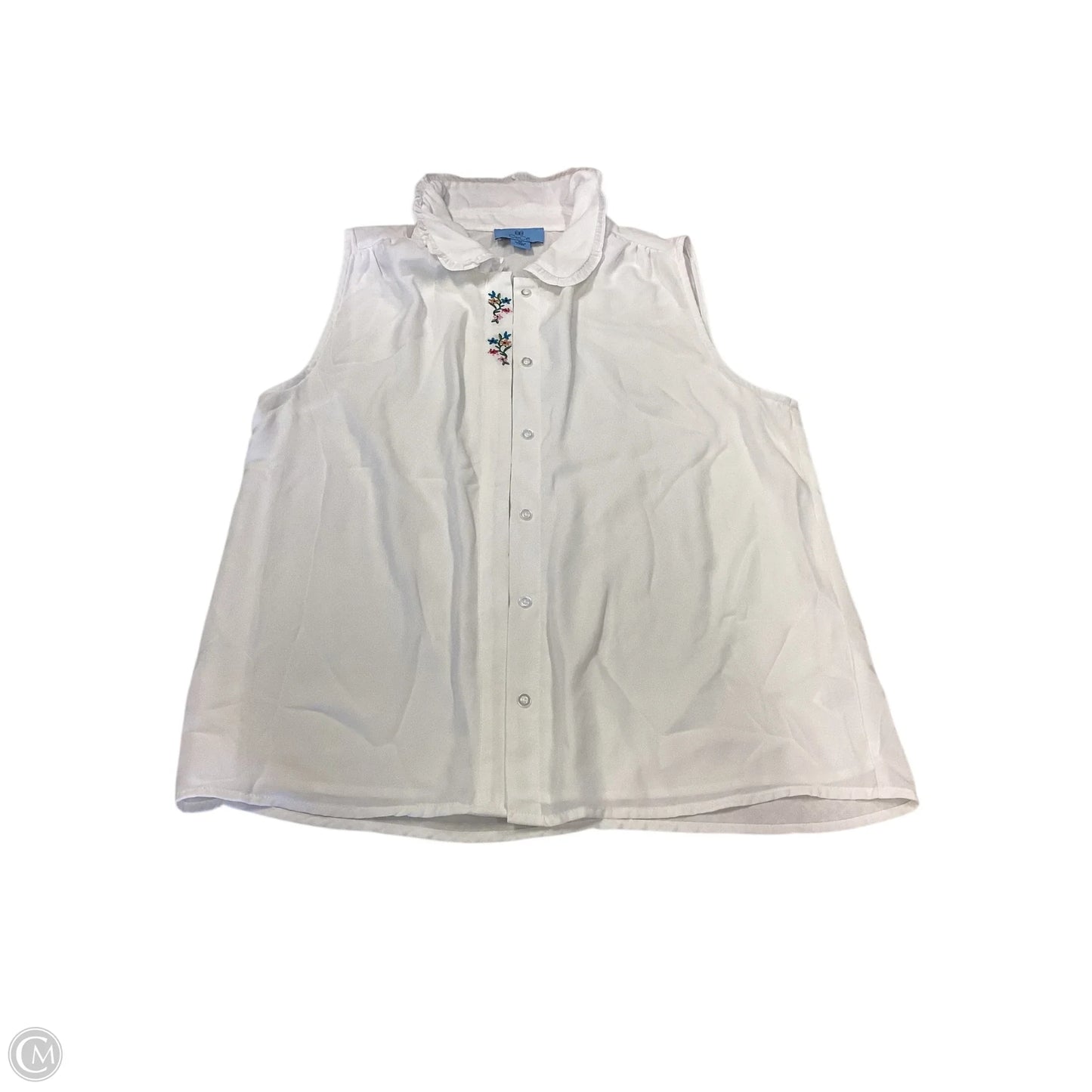 Top Sleeveless By Cece In White, Size: M