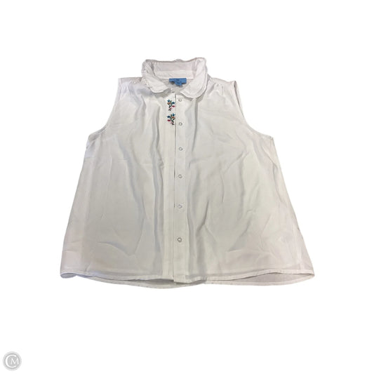 Top Sleeveless By Cece In White, Size: M