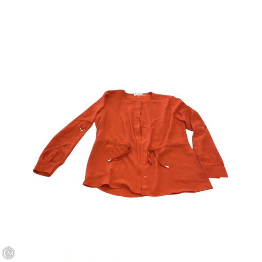 Top Long Sleeve By Calvin Klein In Orange, Size: S