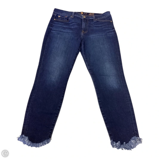 Jeans Skinny By 7 For All Mankind In Blue Denim, Size: 10