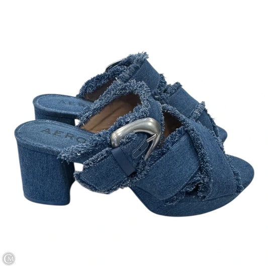 Shoes Heels Block By Aerosoles In Blue Denim, Size: 9.5