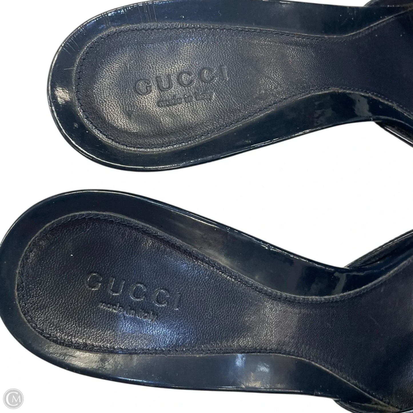 Shoes Luxury Designer By Gucci In Navy, Size: 8.5