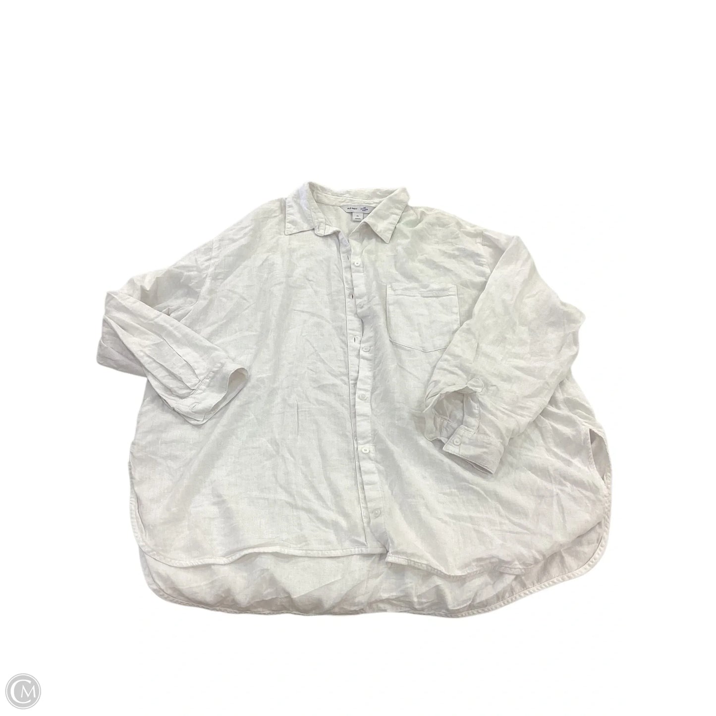Top Long Sleeve By Old Navy In White, Size: Xl