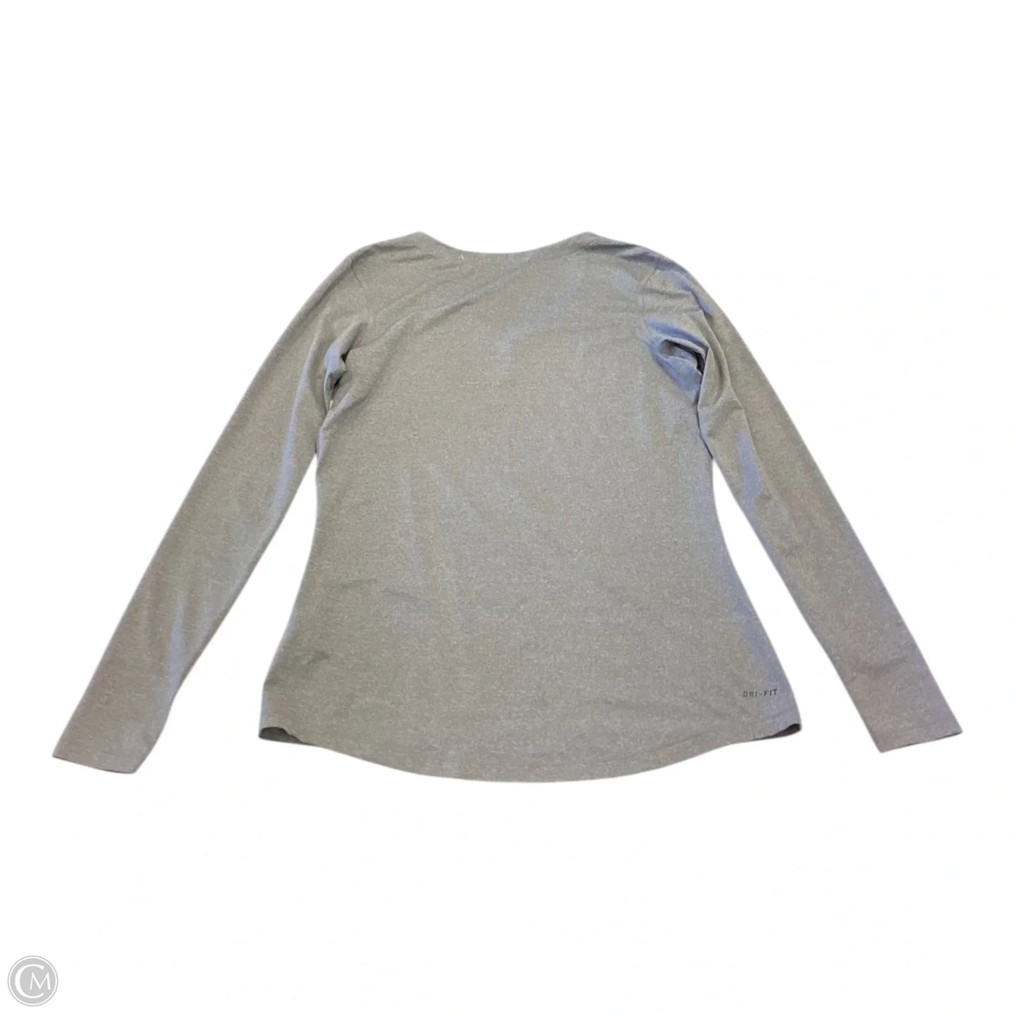 Athletic Top Long Sleeve Crewneck By Nike In Grey, Size: L