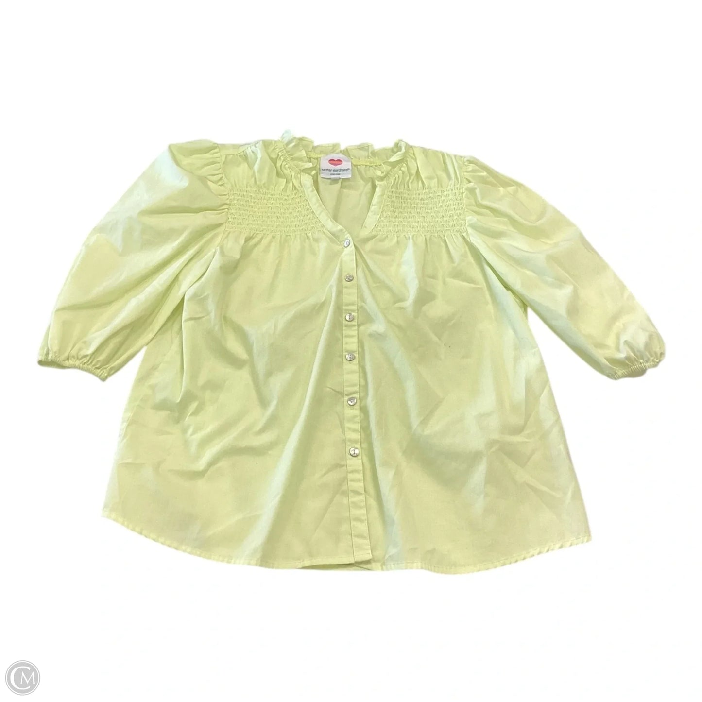 Top Short Sleeve By Cmc In Yellow, Size: M