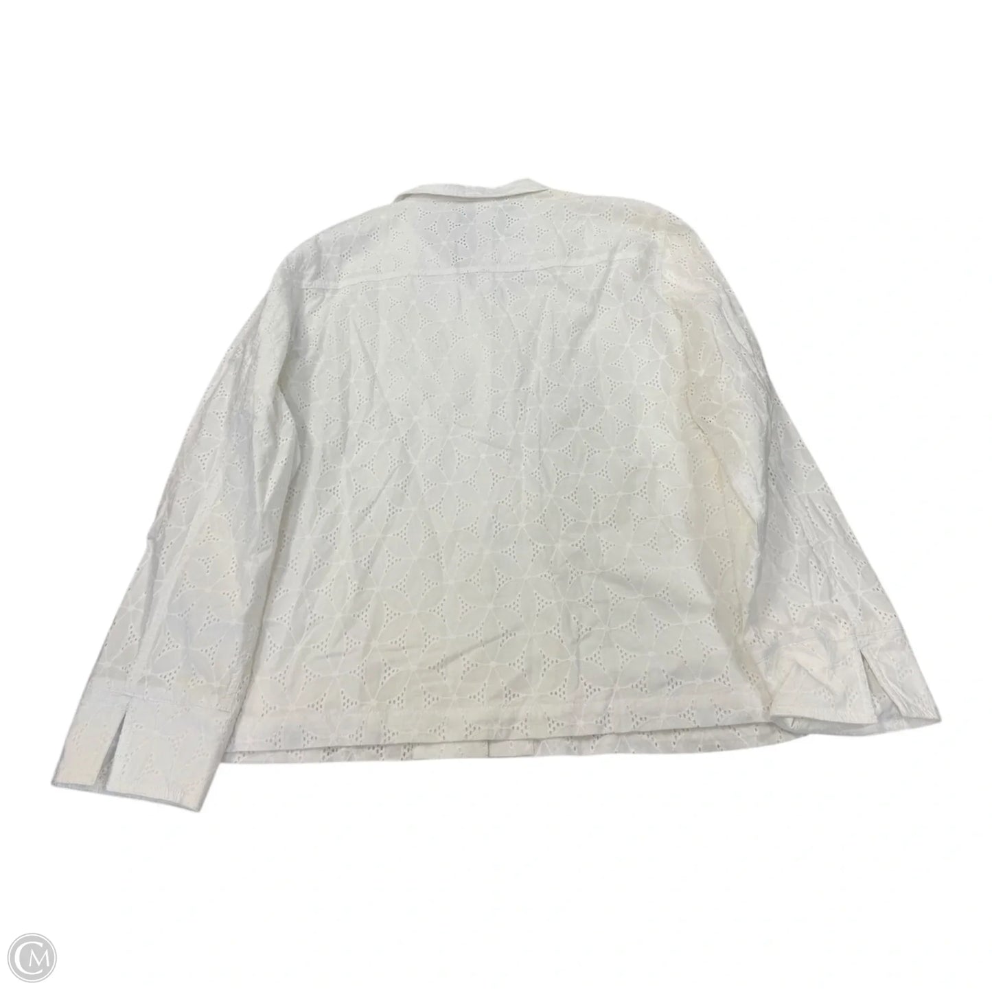 Jacket Shirt By Clothes Mentor In White, Size: Xl