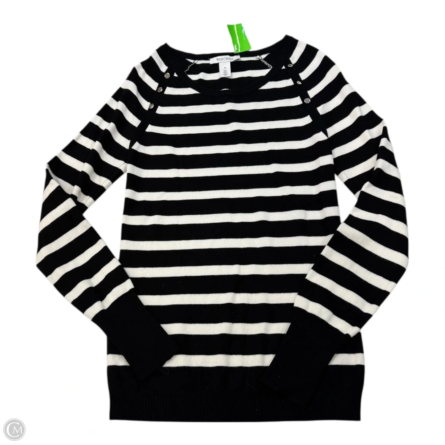 Top Long Sleeve By White House Black Market In Striped Pattern, Size: M
