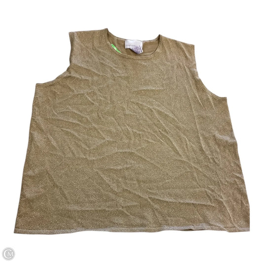 Top Sleeveless By Susan Graver In Gold, Size: 2x