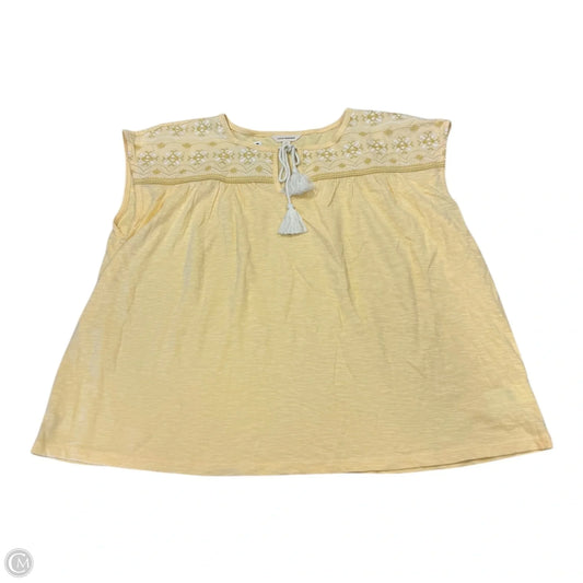 Top Short Sleeve By Lucky Brand In Yellow, Size: L